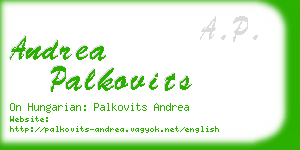 andrea palkovits business card